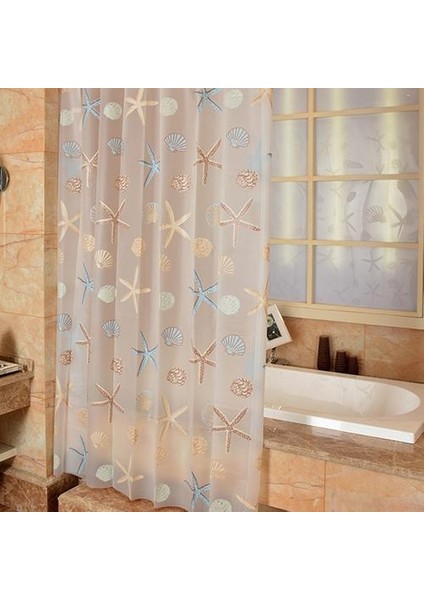 Modern Duş Perdesi Denizyıldızı Bölümü Taze Deniz Stil Banyo Için Su Geçirmez Küf Peva Perde Duş Odası | Perdeler Su Geçirmez (80 * 180) (Yurt Dışından) fiyatları