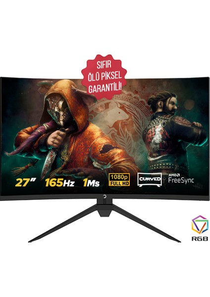 Intense X20 27" 165HZ 1ms (HDMI+Display) FreeSync Full HD Curved LED Monitör