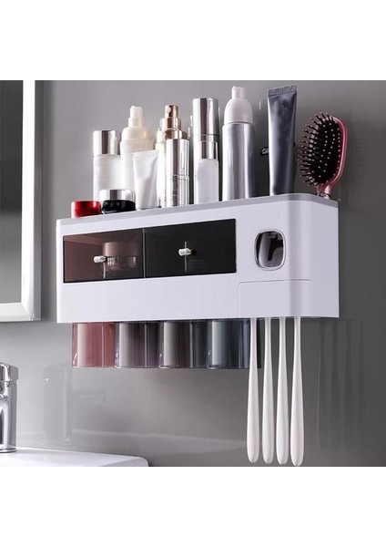Diş Fırçaları ve Yapıştır Banyo Aksesuarları Desteği Diş Fırçası Tutucu Ev Eşyaları Diş Fırçası Tutucu Banyo Seti (Yurt Dışından)