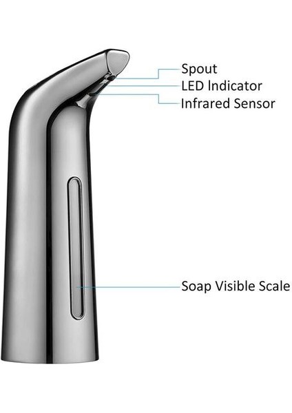 Otomatik Sabunluk, Baskı Sabun Dağıtıcısı, 400 ml Sıvı Eller Serbest Kızılötesi Sensör Elektrikli Otomatik Sabunluk | Taşınabilir Sabun Yemekleri (Yurt Dışından) fırsatları
