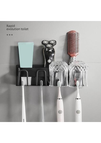 Alüminyum Alaşım Duvara Monte Diş Fırçası Tutucu Diş Macunu Raf Banyo Ev Diş Fırçası Tutucu Banyo Aksesuarları (Yurt Dışından)