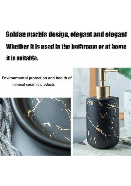 Nordic Banyo Aksesuarları Set Mermer Doku Diş Fırçası Kupası Dört Parça Setleri ile Iki Durulama Kupası Sabunluk ve Losyon Dağıtıcı | Banyo Aksesuarları Setleri (Yurt Dışından) fırsatları