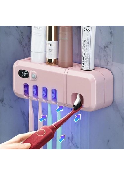 22 cm Sterilizasyon Elektrikli Diş Fırçası Tutucu Güçlü Yük Taşıyıcı Diş Macunu Dağıtıcı Akıllı Ekran Banyosu Aksesuarları | Diş Fırçası ve diş Macunu Tutucular (Yurt Dışından)