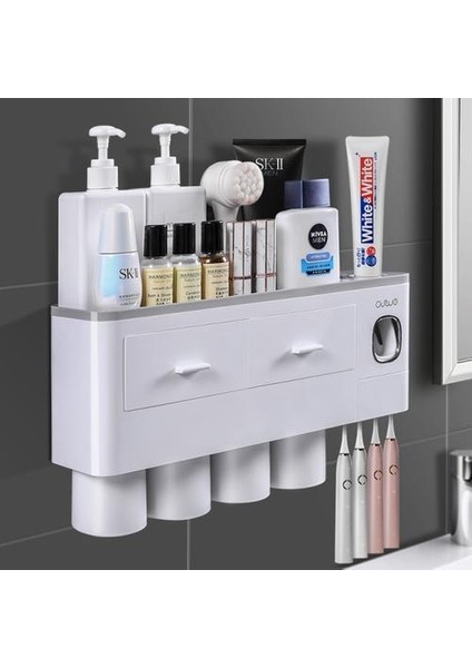 Haitun Diş Fırçası Raf Ücretsiz Yumruk Diş Cam Suit Banyo Diş Temizleyicileri Duvara Monte Diş Fırçası Tutucu Diş Macunu Dispenseri (Yurt Dışından)