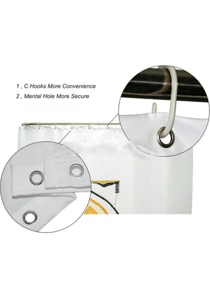 Yeşil Yaprakları Duş Perdesi Bahçe Doğa Banyo Beyaz Su Geçirmez Küf Dayanıklı Polyester Kumaş Çocuklar Için (150 * 180 Cm) (Yurt Dışından)
