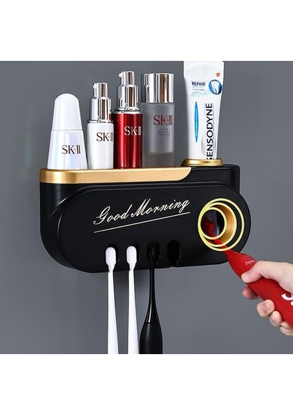 Çok Asılı Diş Fırçası Tutucu Otomatik Diş Macunu Sıkacağı Dağıtıcı Makyaj Depolama Raf Banyo Aksesuarları Setleri Ev Eşyaları (Yurt Dışından) modelleri