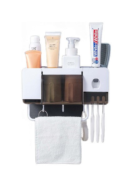 Banyo Organizatör Diş Fırçası Tutucu Plastik Bardak Diş Fırçası Tutucu Otomatik Diş Macunu Accessori Bagn Ev Malzemeleri (Yurt Dışından)