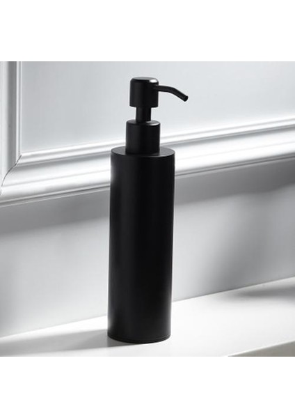 200 ml Paslanmaz Çelik Sabunluk Siyah Kaplı Yuvarlak Tezgah El Pompası Losyonu Şişe Mutfak Banyo Malzemeleri | Sıvı Sabunluk (Yurt Dışından)