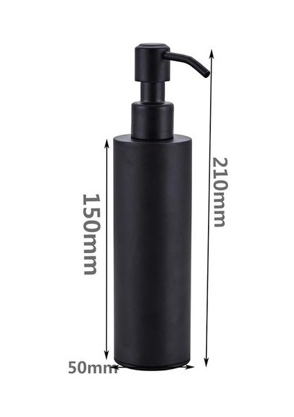 200 ml Paslanmaz Çelik Sabunluk Siyah Kaplı Yuvarlak Tezgah El Pompası Losyonu Şişe Mutfak Banyo Malzemeleri | Sıvı Sabunluk (Yurt Dışından)