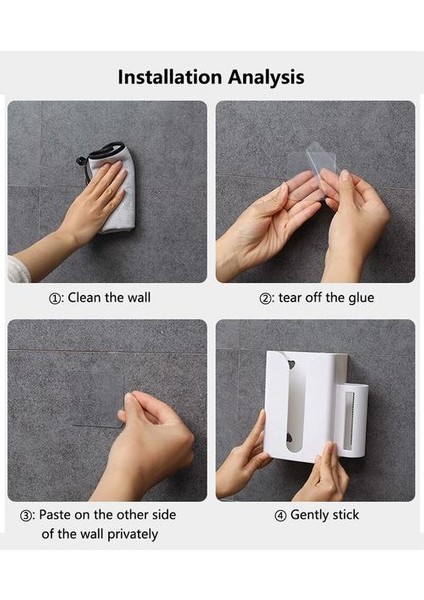 Duvara Monte Kendinden Yapışkanlı Doku Kutusu Peçete Tutucu Plastik Çöp Çantası Dispenser Depolama Raf Banyo Organizatör | Doku Kutuları (Yurt Dışından) indirimleri