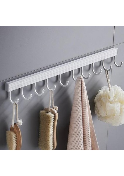 Alüminyum Havlu Kanca Banyo Mutfak Duvar Asılı Kapı Geri Satır Kanca Ceket Askı Ücretsiz Punch (50CM) (Yurt Dışından) modelleri