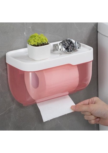 Su Geçirmez Tuvalet Kağıdı Tutucu Tuvalet Kağıdı Havlu Tutucu Banyo Dağıtıcı Saklama Kutusu Tuvalet Rulo Tutucu Duvara Monte (Pembe) (Yurt Dışından) fiyatları