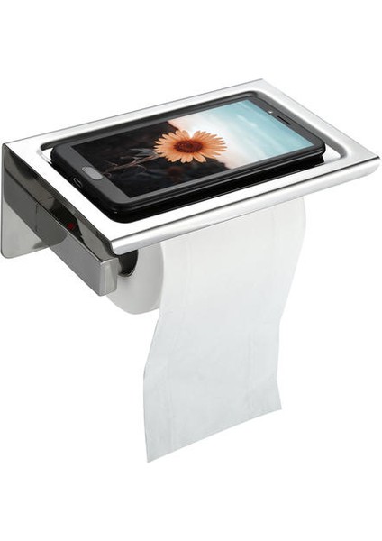 Banyo Paslanmaz Çelik Tuvalet Rulo Tutucu Duvara Montaj Wc Kağıt Telefon Tutucu Doku Kutuları Mutfak Kağıt Havlu Tutucu (Gümüş) (Yurt Dışından) modelleri