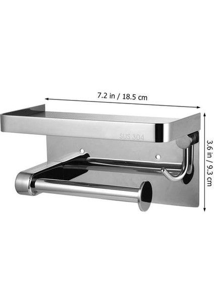 Haitun Paslanmaz Çelik Doku Tutucu Duvara Monte Rulo Kağıt Tutucular Tuvalet Rulo Kağıt Depolama Raf Punch Ücretsiz Havlu Tutucu (Gümüş) (Yurt Dışından)