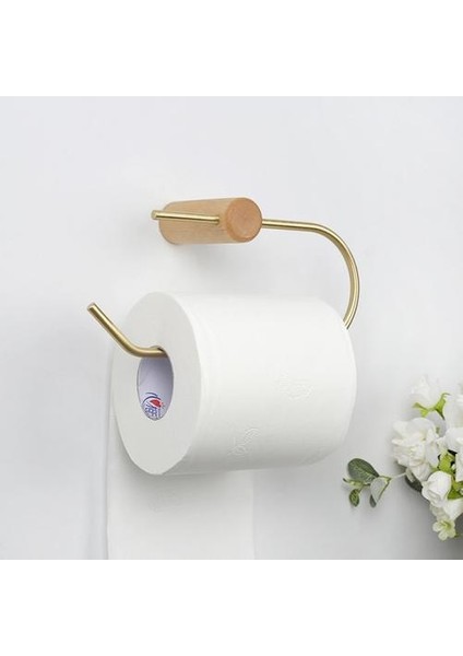 Banyo Tuvalet Kağıdı Tutucu Duvara Dağı Doku Rulo Askı Banyo Aksesuarları Duvar Kağıdı Porta Papel Higienico Ahşap Bakır (Kahverengi) (Yurt Dışından)
