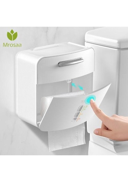 Su Geçirmez Kağıt Tutucu Tuvalet Kodu Kutusu Yaratıcı Rulo Kağıt Kutusu Duvara Monte Plastik Çekmece Saklama Kutusu Kağıt Tepsi Punch Ücretsiz (Beyaz) (Yurt Dışından)