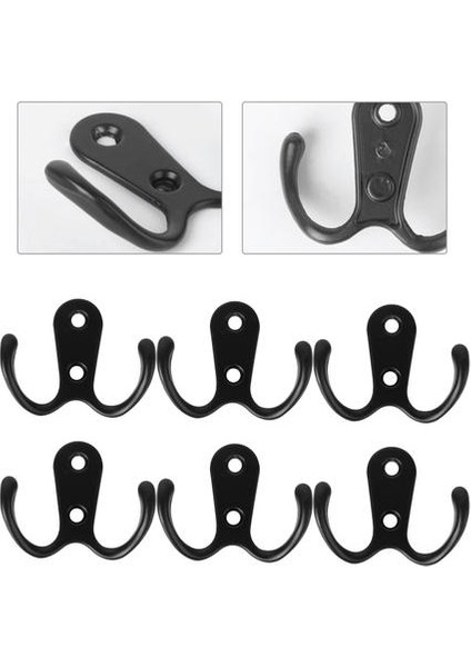 10 Adet 2 Pronged Ceket Kanca Duvara Monte 2 Delik Havlu Askısı Palto Şapka Giyim (Siyah) | Robe Hooks (Yurt Dışından) modelleri
