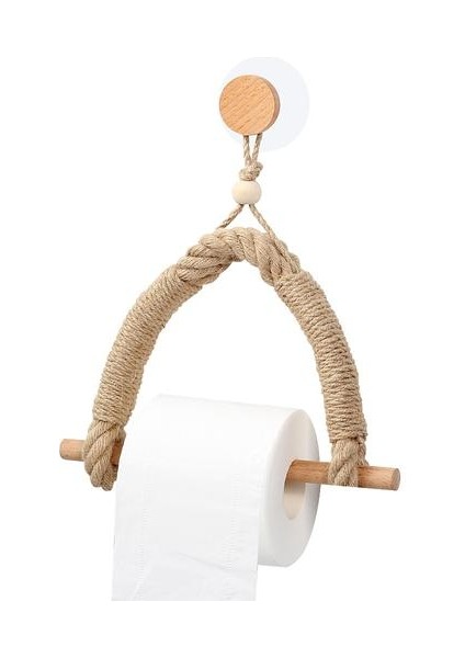 Retro Mutfak Rulo Kağıt Aksesuar Asılı Halat Duvara Monte Tuvalet Kağıdı Tutucu Tüp Banyo Dekor Raf Tutucular (Kahverengi) (Yurt Dışından)