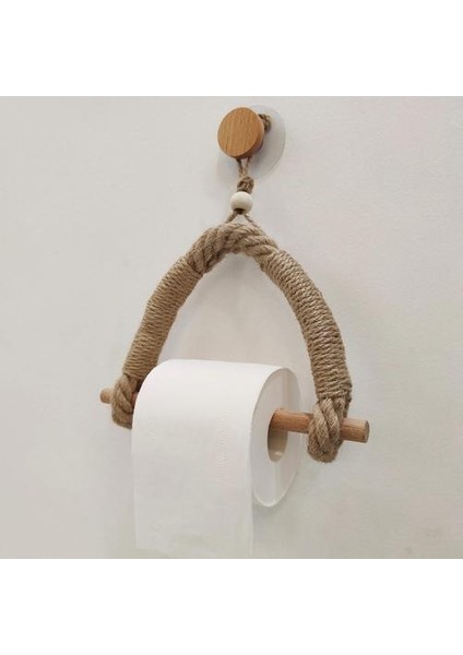 Retro Mutfak Rulo Kağıt Aksesuar Asılı Halat Duvara Monte Tuvalet Kağıdı Tutucu Tüp Banyo Dekor Raf Tutucular (Kahverengi) (Yurt Dışından)