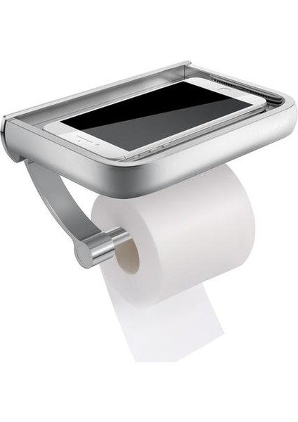 Duvar Montaj Tuvalet Kağıdı Tutucu Alüminyum Doku Kağıt Raf Tuvalet Rulo Dağıtıcı ile Telefon Depolama Raf Banyo Organizatör Için (Gümüş) (Yurt Dışından)