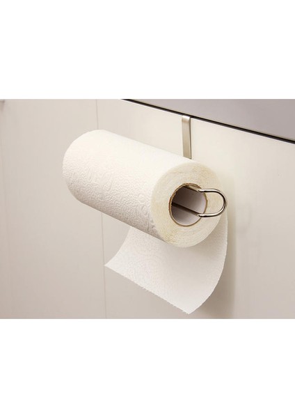 Mutfak Kağıdı Tutucu Askı Doku Rulo Havlu Raylı Banyo Lavabo Organizatör Kapı Depolama Kancası WJ508 (Gümüş) (Yurt Dışından)