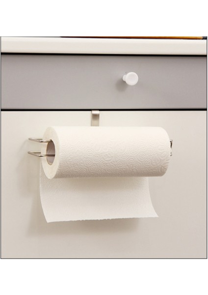 Mutfak Kağıdı Tutucu Askı Doku Rulo Havlu Raylı Banyo Lavabo Organizatör Kapı Depolama Kancası WJ508 (Gümüş) (Yurt Dışından)