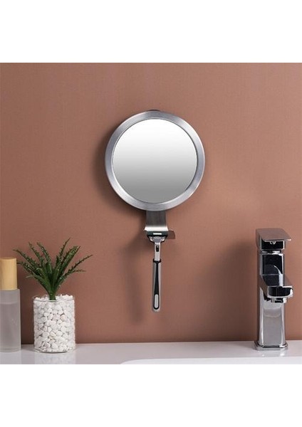Anti Sis Duş Aynası Paslanmaz Çelik Banyo Tıraş Ayna Duvar Vanity Makyaj Aynası Vantuz Kancası ile Banyo Malzemeleri (Yurt Dışından) fiyatları