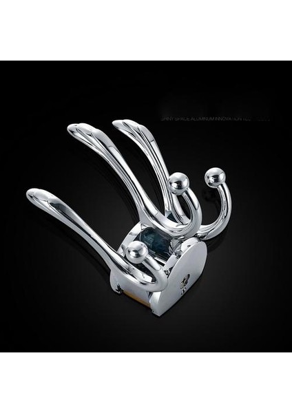 Modern Gümüş Robe Hooks Row Kanca Cilalı Krom Dönen Giysi Kancaları Banyo Aksesuarları Ürünleri J20 | Robe Kanca | Giysi Kancası Banyo Aksesuarları (Yurt Dışından)
