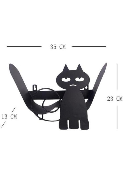 Tuvalet Rulo Kağıt Tutucu Havlu Demir Kedi Depolama Raf Yenilik Tuvalet Doku Tutucular Banyo Kağıt Depolama Tozu Organizasyon (Siyah) (Yurt Dışından) fiyatları