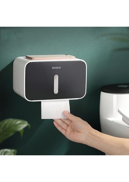 Doku Kutusu Tutucu Banyo Doku Kutusu Duvara Monte Kağıt Rulo Tutucu Kağıt Dispenseri Tuvalet Doku Kutusu Konteyner Için (Siyah) (Yurt Dışından) fiyatları