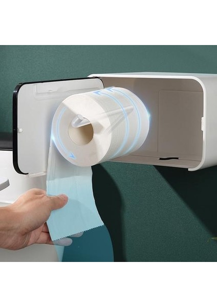 Doku Kutusu Tutucu Banyo Doku Kutusu Duvara Monte Kağıt Rulo Tutucu Kağıt Dispenseri Tuvalet Doku Kutusu Konteyner Için (Siyah) (Yurt Dışından) modelleri