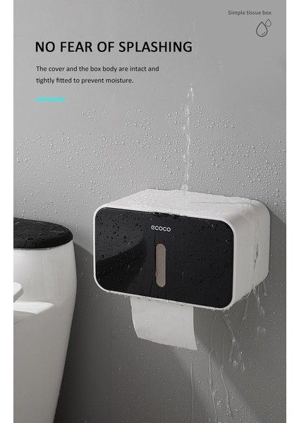Doku Kutusu Tutucu Banyo Doku Kutusu Duvara Monte Kağıt Rulo Tutucu Kağıt Dispenseri Tuvalet Doku Kutusu Konteyner Için (Siyah) (Yurt Dışından) fırsatları