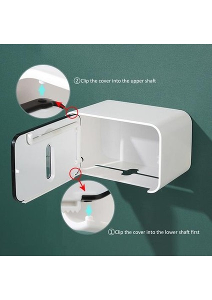 Doku Kutusu Tutucu Banyo Doku Kutusu Duvara Monte Kağıt Rulo Tutucu Kağıt Dispenseri Tuvalet Doku Kutusu Konteyner Için (Siyah) (Yurt Dışından) indirimleri