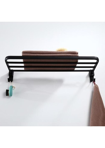 Yumruk Ücretsiz Banyo Aksesuarları Gümüş Havlu Tutucu Duvar Asılı Duş Raf Katlanır Kanca Depolama Askı | Havlu Rafları (Yurt Dışından) fırsatları