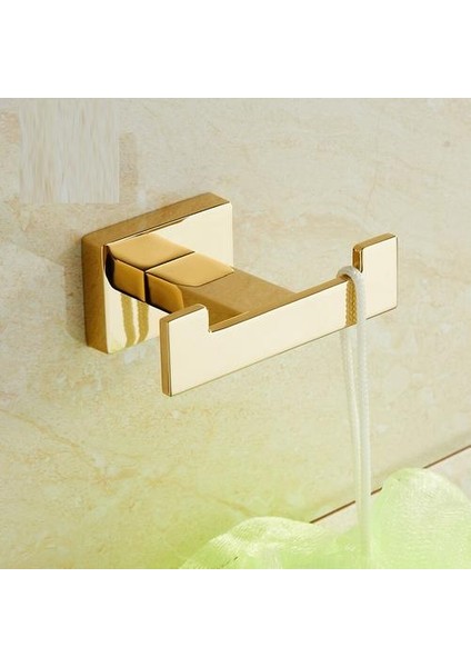 Basit Çift Kafa Giyim Tek Kanca Altın Havlu Kanca Oturma Odası Banyo Duvar Asılı Raf | Havlu Rafları (Yurt Dışından)