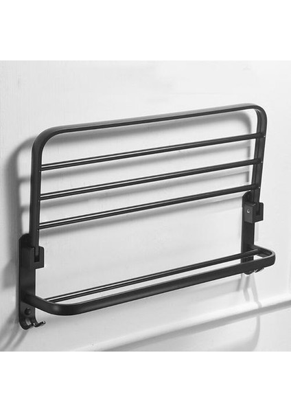 Uzay Alüminyum Siyah Havlu Askısı Duvara Monte Katlanır Havlu Tutucu Saklama Raf Kanca Banyo Aksesuarları | Havlu Rafları (Yurt Dışından) fırsatları