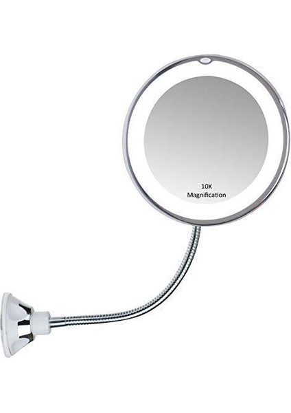 10X LED Işıklar Yüksek Büyütme Büyüteç LED Makyaj Aynası Banyo Vanity Ayna Güçlü Vantuz Seyahat Ayna (Yurt Dışından)