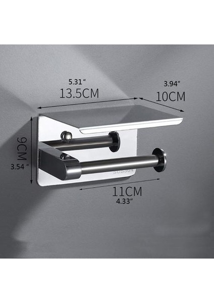 Haitun Paslanmaz Çelik Tuvalet Kağıdı Tutucu Banyo Havlu Askısı Rulo Kağıt Doku Raf Kutusu Duvara Montaj Telefon Braketi (Gümüş) (Yurt Dışından)