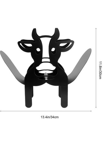 Siyah Inek Tuvalet Rulo Kağıt Tutucu Ücretsiz Ayakta Banyo Doku Depolama Hediye (Siyah) (Yurt Dışından) modelleri