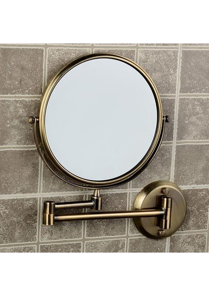 Banyo 8 Inç Yuvarlak 2 Yan Büyüteç Makyaj Aynası Pirinç Bronz Duvar Aynası (Yurt Dışından) fiyatları