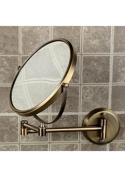 Banyo 8 Inç Yuvarlak 2 Yan Büyüteç Makyaj Aynası Pirinç Bronz Duvar Aynası (Yurt Dışından) fırsatları