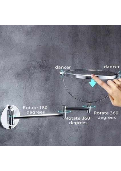 Banyo Makyaj Aynası Ayarlanabilir Duvar Katlanır Kol Vanity Büyüteç Genişletmek Çift Taraflı Makyaj Aynası (Yurt Dışından)