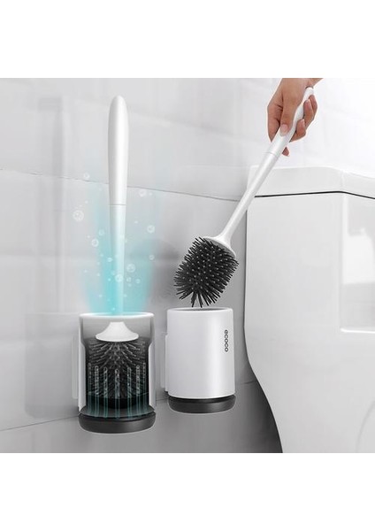 Tpr Silikon Tuvalet Fırçası Duvara Monte Taban Tuvalet Için Temizleme Fırçası Wc Banyo Aksesuarları Seti Ev Aracı | Tuvalet Fırçası Tutucular (Yurt Dışından)
