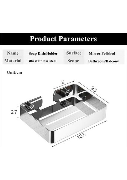 Sabun Kutusu Duvara Monte Sabunluk Siyah Parlak Sepet Tutucu Banyo Aksesuarları Paslanmaz Çelik Sabun Kılıf | Sabunluklar (Yurt Dışından) fiyatları