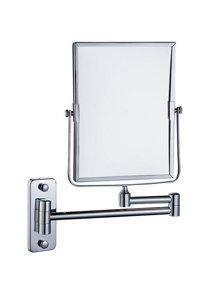 Duvara Monte Banyo Katlanır Ayna Uzay Alüminyum Alaşım Geri Çekilebilir Çift Taraflı Ayna 3x Büyüteç Ayna Tıraş Ayna (Yurt Dışından)