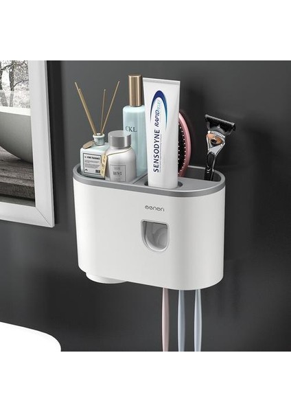 Yaratıcı Tek Kupası Tembel Otomatik Diş Macunu Sıkacağı Yapıştır Diş Fırçası Raf Banyo Gargaşı Kupası Seti | Kupa ve bardak Tutucular (Yurt Dışından)