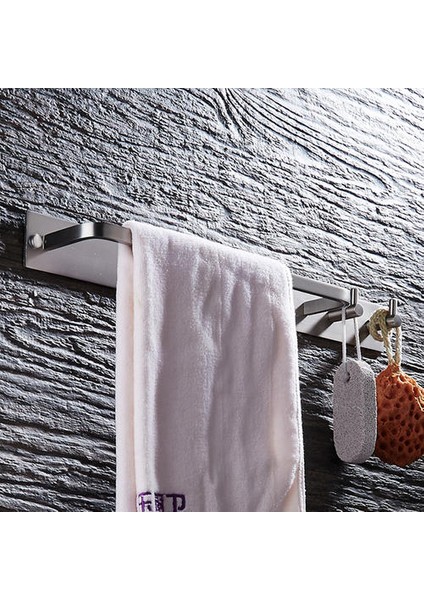 40 cm Havlu Çubuğu Siyah Alüminyum Fırçalanmış Havlu Asılı Asılı Tutucu Duvara Monte Tuvalet Aksesuarları Banyo Havlu Tutucu Raylı Tek | Havlu Barları (Yurt Dışından) fırsatları