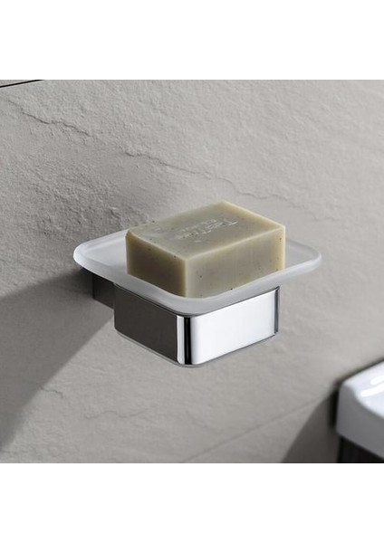 Soap Çanak Duvara Monte Krom Kare Tutucu Cam Sabunluk ile Banyo Aksesuarları Sabun Yemekleri Kılıf | Sabun Yemekleri (Yurt Dışından) modelleri