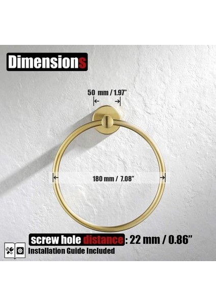Banyo Aksesuarları Havlu Yüzük Yuvarlak Havlu Yüzük Altın Havlu Yüzük Paslanmaz Çelik El Havlu Tutucu Banyo Duvarı Mount | Havlu Yüzükler (Chrome) (Yurt Dışından) fiyatları