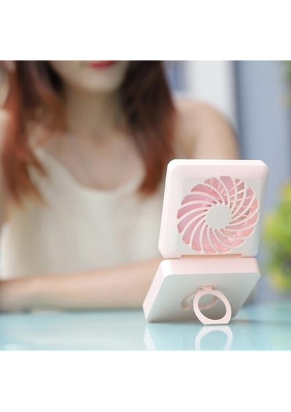 Taşınabilir Mini Fan 2 1 Mini El Fan Fold Vanity Makyaj Aynası Pocket Fan (Yurt Dışından) modelleri